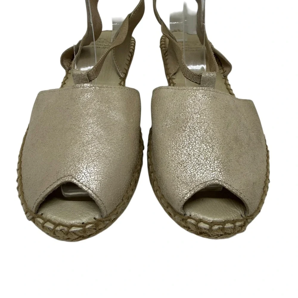 Andre Assous Dainty Espadrilles‎ Wedge Suede Shimmer Size 41 / US 10